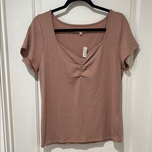 MADEWELL Women's sweetheart Ribbed Knit Top - Mauve